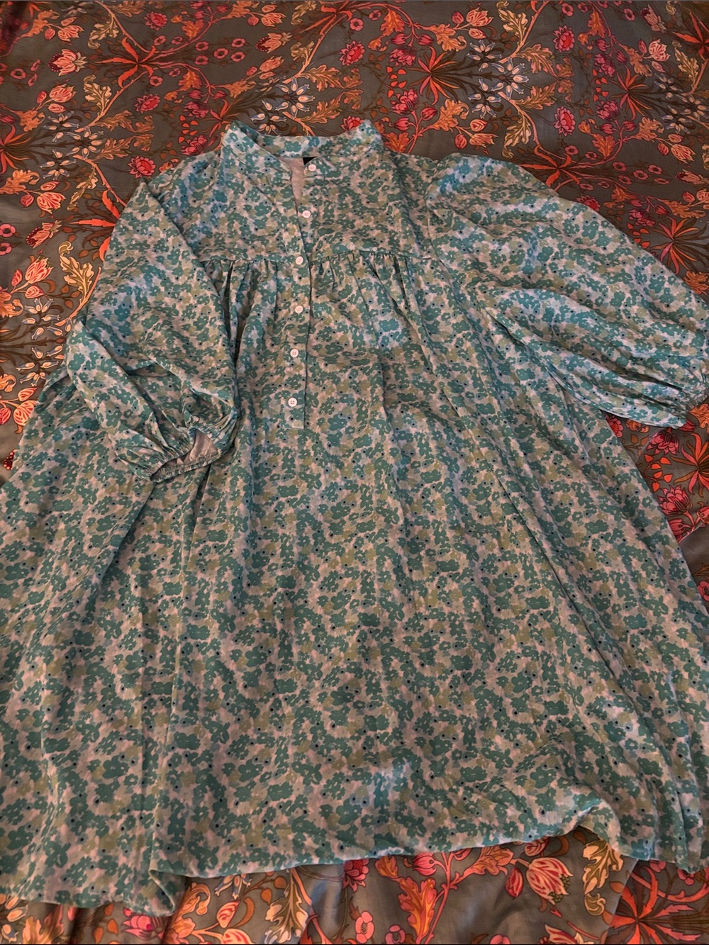 SHEIN Green Floral Mini Dress